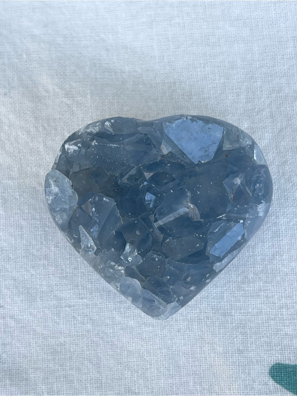 Blue Celestite Druzy Crystal Heart